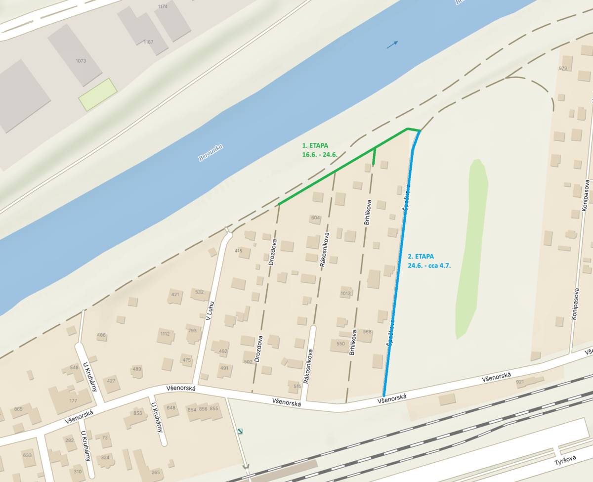 Přinášíme informaci o omezení provozu a parkování v ulicích Špačkova a V luhu