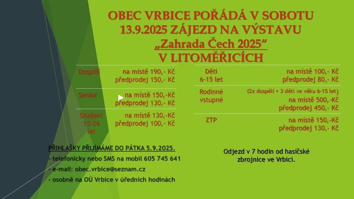 Zájezd " Zahrada Čech 2025" Litoměřice