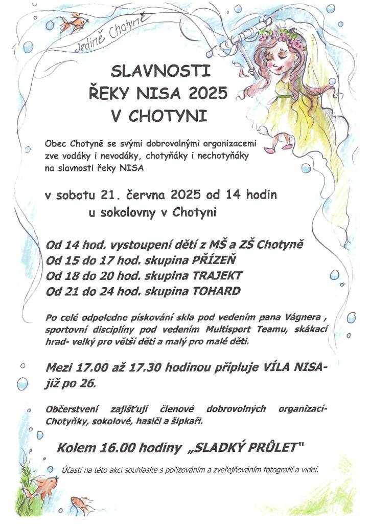 V sobotu 21.6.2025 od 14 hodin u sokolovny v Chotyni