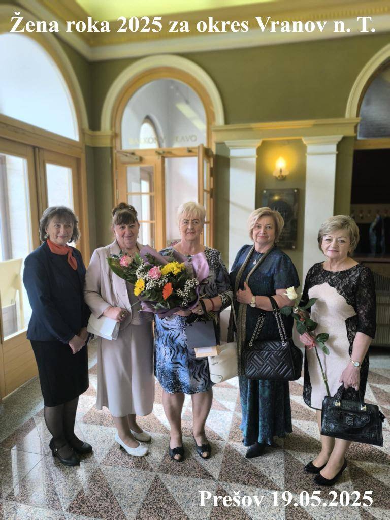 Krajská únia žien dňa 19.05.2025 v Prešove udelila ocenenie "Žena roka za okres Vranov nad Topľou" p. Monike Širákovej.