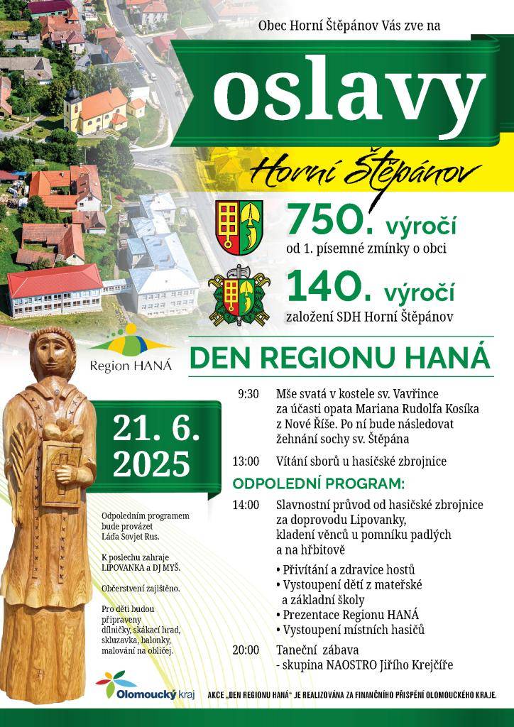 Den Regionu Haná a oslavy obce Horní Štěpánov