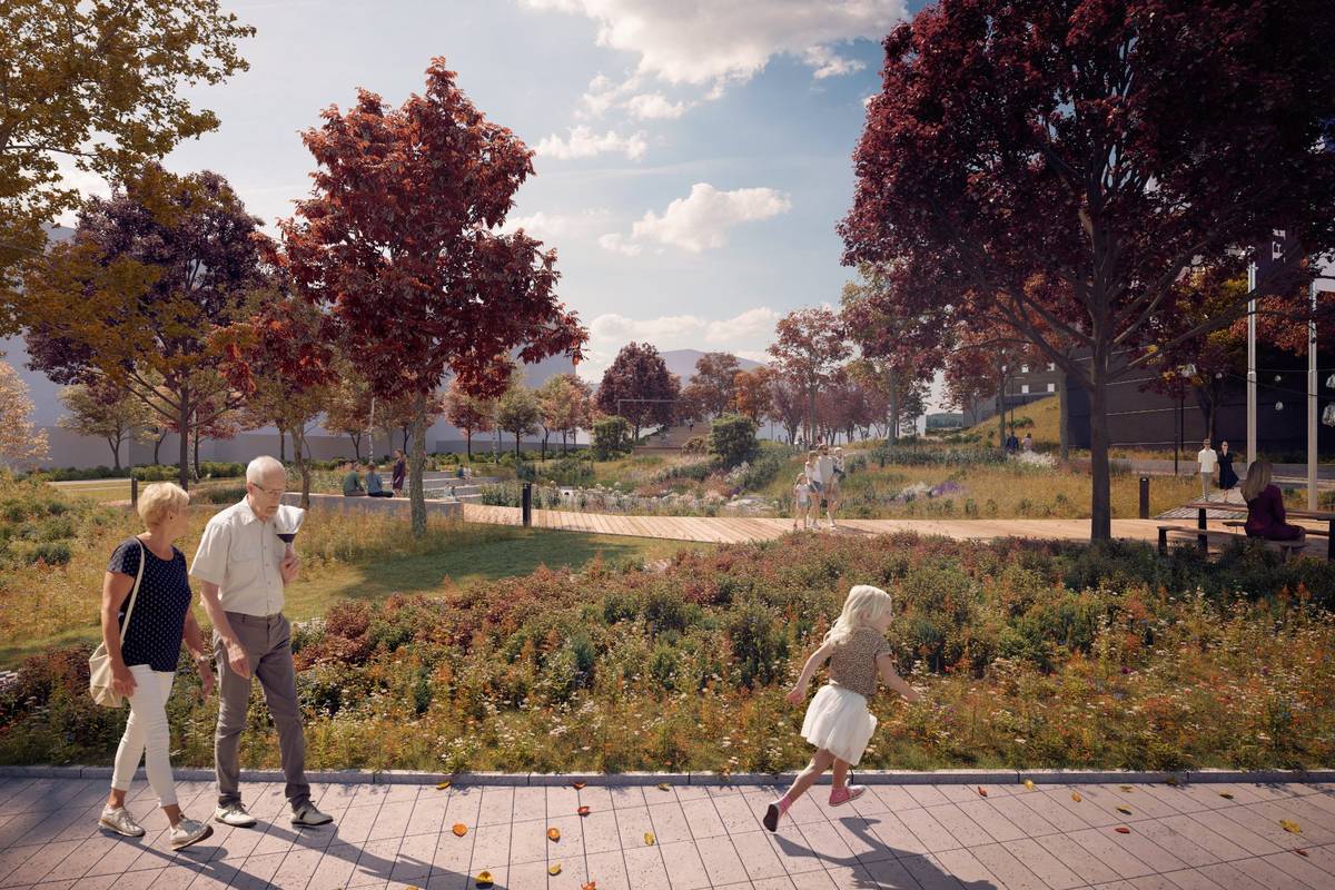 Praha 5 se dohodla se společností Finep Barrandov Západ, která na sídlišti buduje nové bytové domy, na úpravě smlouvy týkající se výstavby mateřské školy. Kvůli nedostatečné kapacitě se zvětší pozemek a zvýší kapacita zařízení. Developer už připravil architektonickou studii a zajistí další projektové práce. Finep také poskytl zvýhodněné prostory pro dětskou skupinu na náměstí Olgy Scheinpflugové, která pojme 12 dětí.  V lokalitě vzniklo nové dětské hřiště a plánuje se i rozlehlý okružní park pro sport a rekreaci, který vytvoří přirozený přechod k Prokopskému údolí a po dokončení přejde spolu s dětským hřištěm do správy městské části. Více informací najdete v článku na stránkách MČ Praha 5. Vizualizace parku, zdroj Finep: