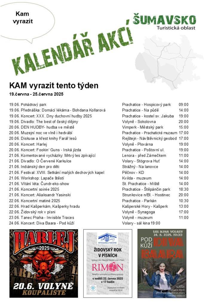 Kalendář akcí pro 25. týden 2025