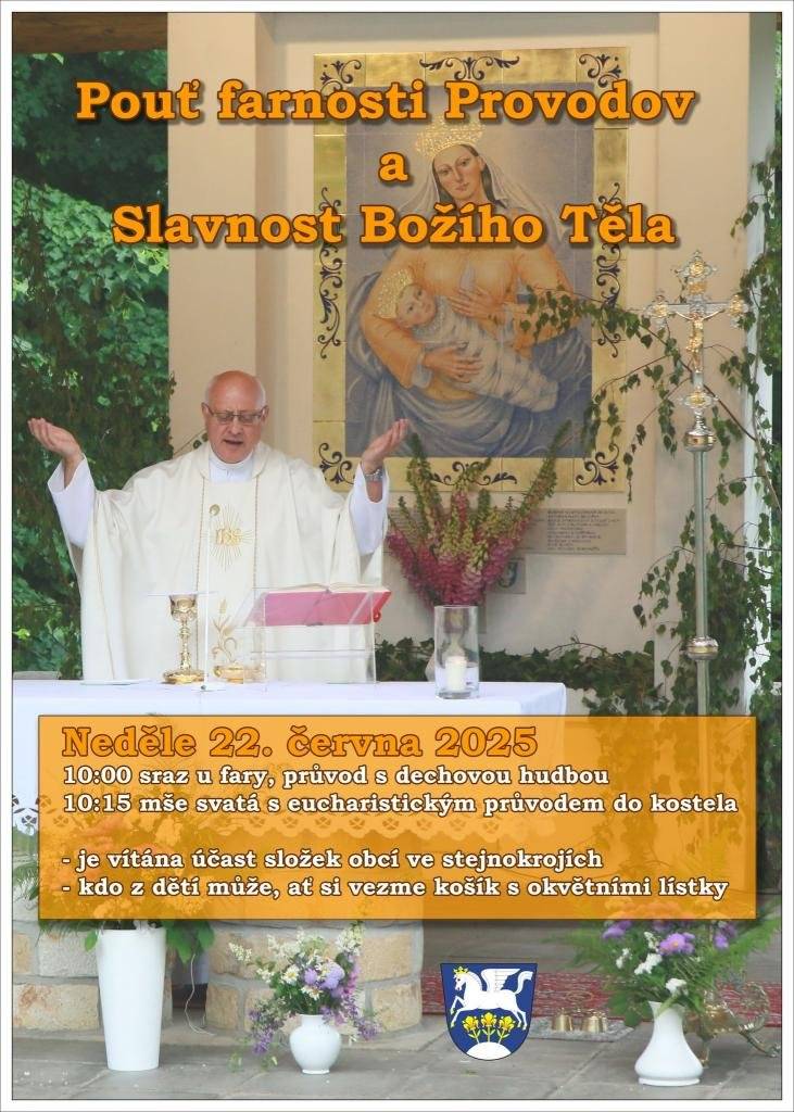 Farnost Provodov srdečně zve všechny farníky, děti, spoluobčany a složky obcí Provodov, Březůvky a Pradliska.