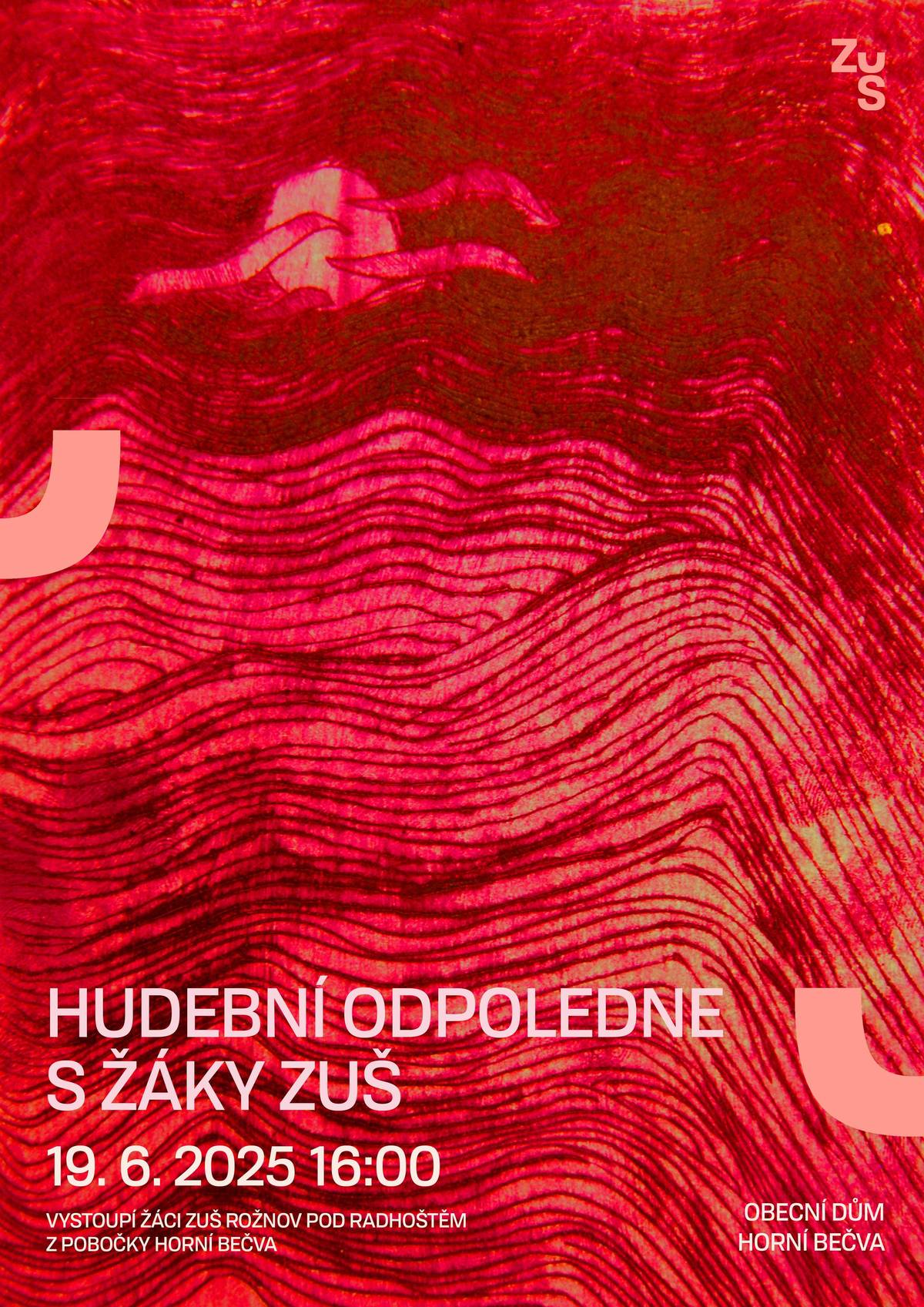 Zítra, ve čtvrtek 19.6.2025 se v Obecním domě Horní Bečva uskuteční koncert žáků ZUŠ z pobočky Horní Bečva. Začátek je v 16 hodin.
