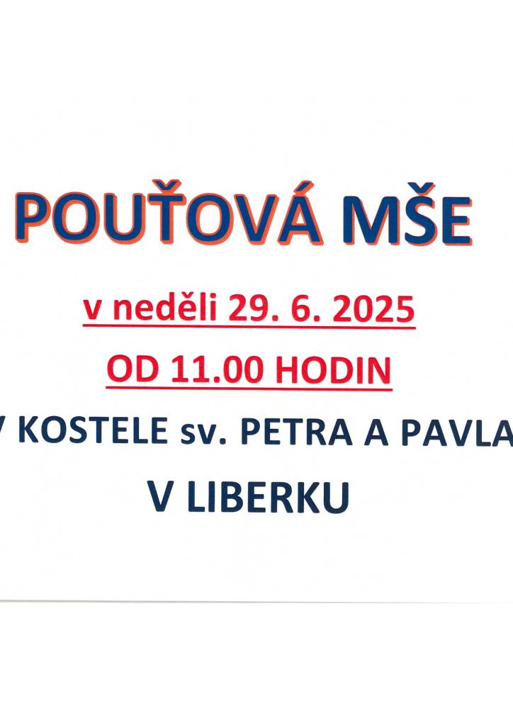 Slavnostní bohoslužba konaná u příležitosti pouti, tedy svátku patronů kostela – svatého Petra a Pavla.