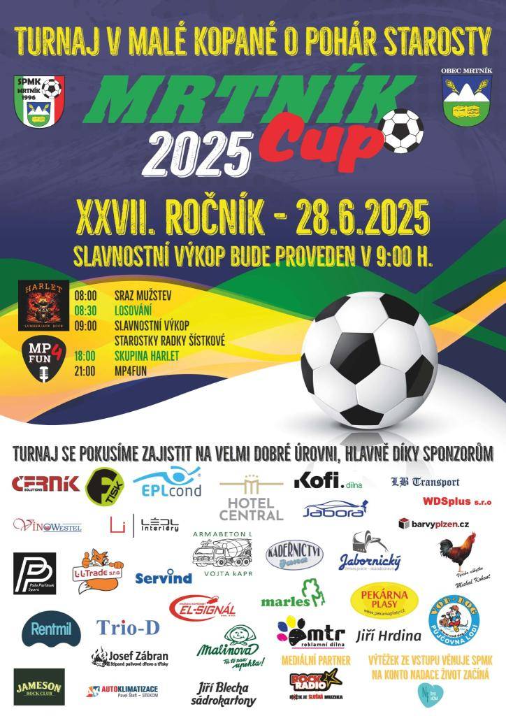 V sobotu 28.6. proběhne na Brabcovně turnaj v Malé kopané