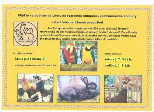 Výstava proběhne o víkendu 5. a 6.7.2025.