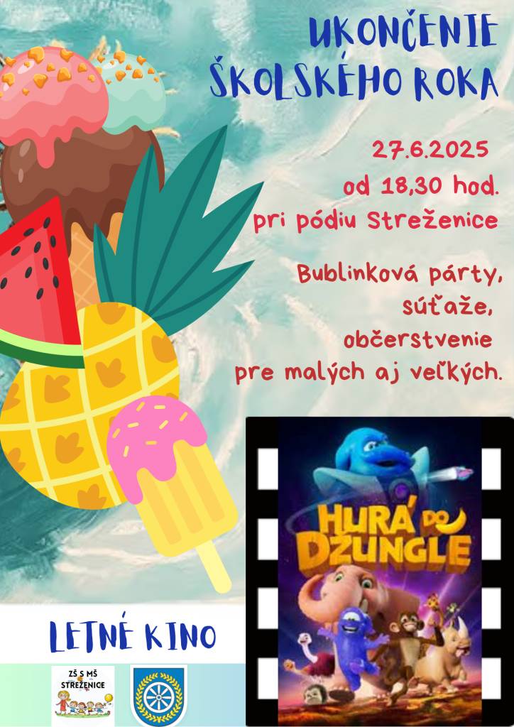 Základná škola s materskou školou Streženice v spolupráci s obcou Streženice srdečne pozýva deti, rodičov a všetkých obyvateľov na ukončenie školského roka.