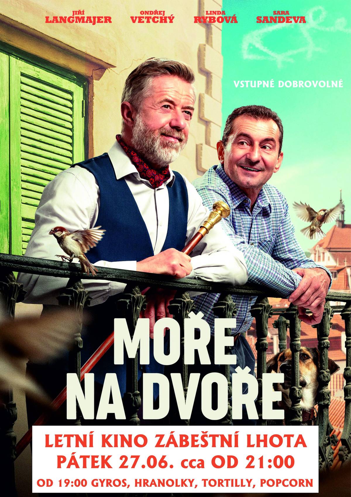 Letošní první hlasování o výběr filmu na letní kino byl opět velmi vyrovnaný a již tento pátek 27.06. se můžete těšit na film "Moře na dvoře" (2025) v hlavních rolích s Ondřejem Vetchým a Jiřím Langmajerem. Promítat budeme opět cca od 21 hodin. Již od 19 hodin pro vás bude připraveno občerstvení - gyros, hranolky, tortilly i domácí popcorn. Těšíme se na Vás již tento pátek na výletišti!