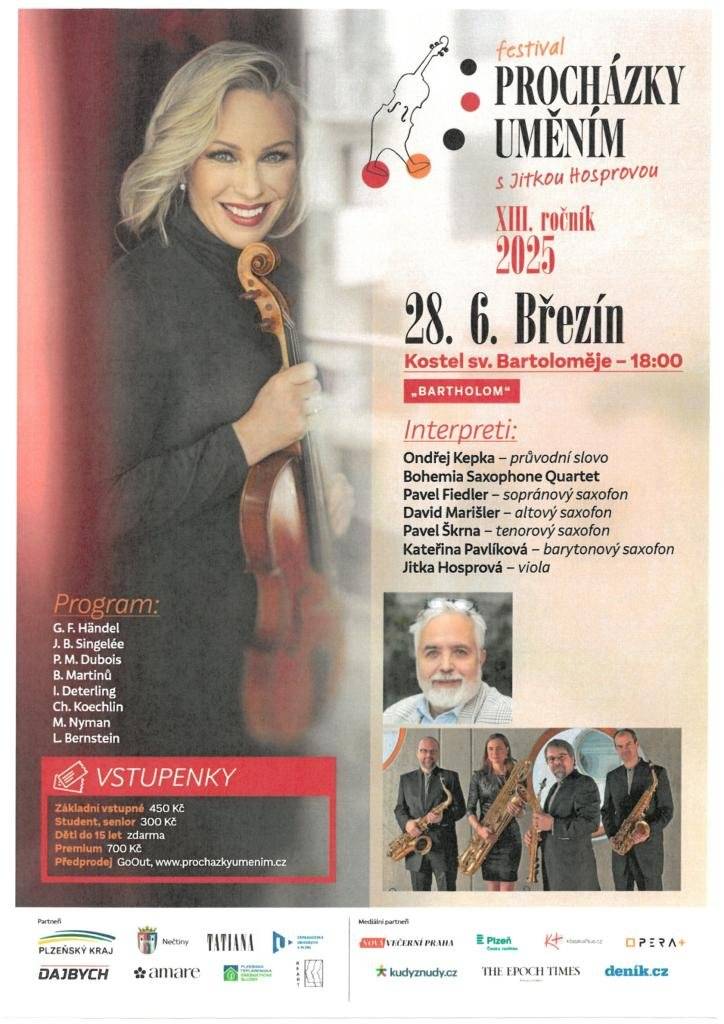Koncert se bude konat 28.06.2025 v kostele sv. Bartoloměje v Březíně od 18:00 hodi