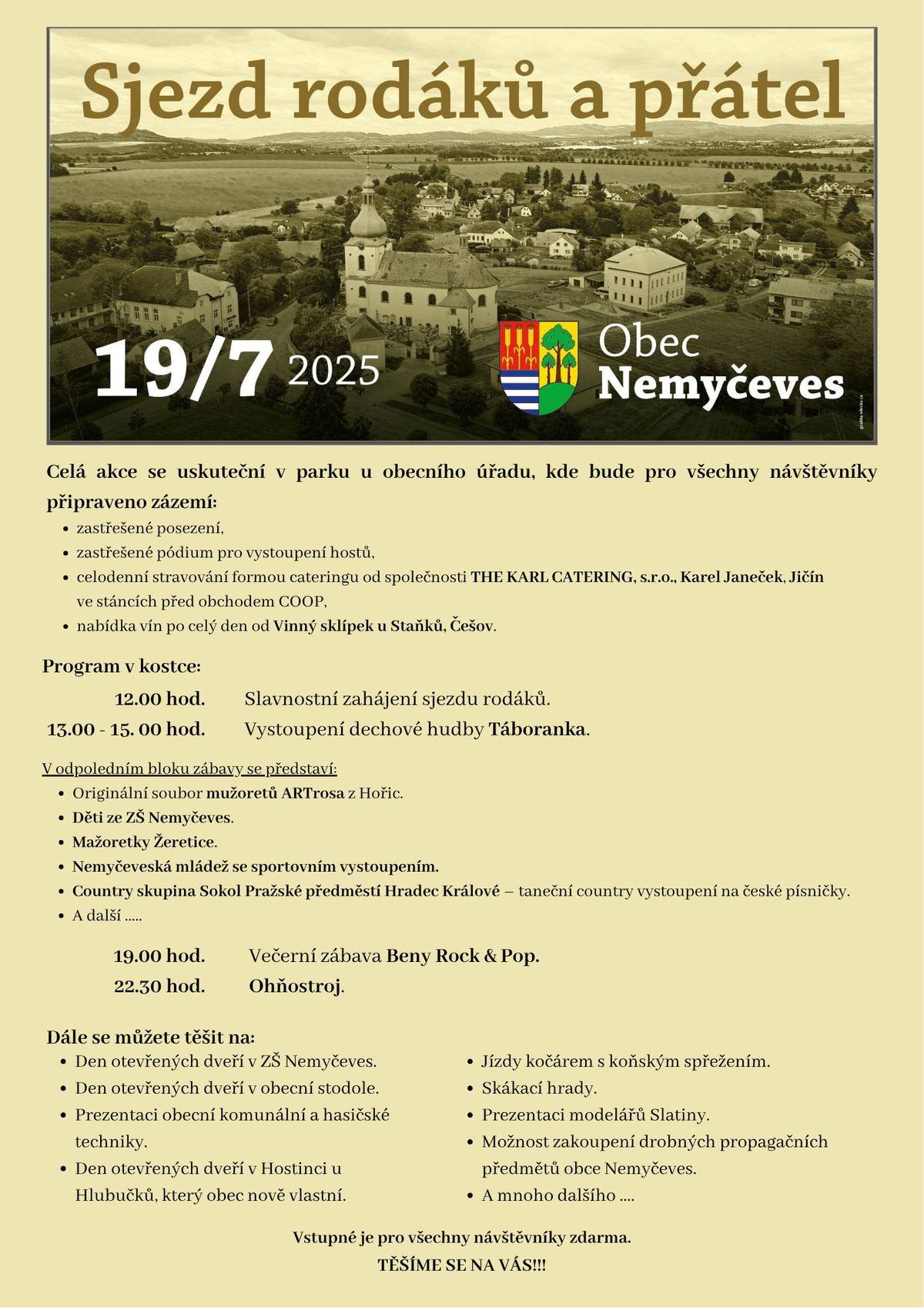 ... naše obecní akce se rychle blíží - přidáváme program a těšíme se na setkání s vámi 👍😉