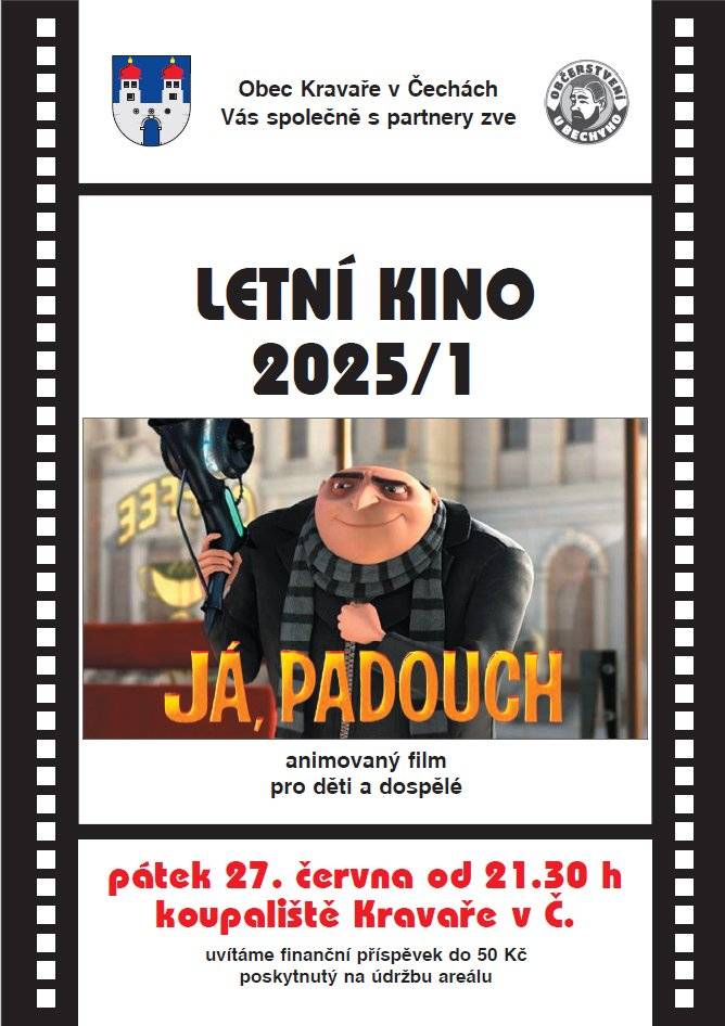 Připomínáme, již dnes večer na koupališti v Kravařích letní kino, od 21.30 promítáme film Já, padouch.