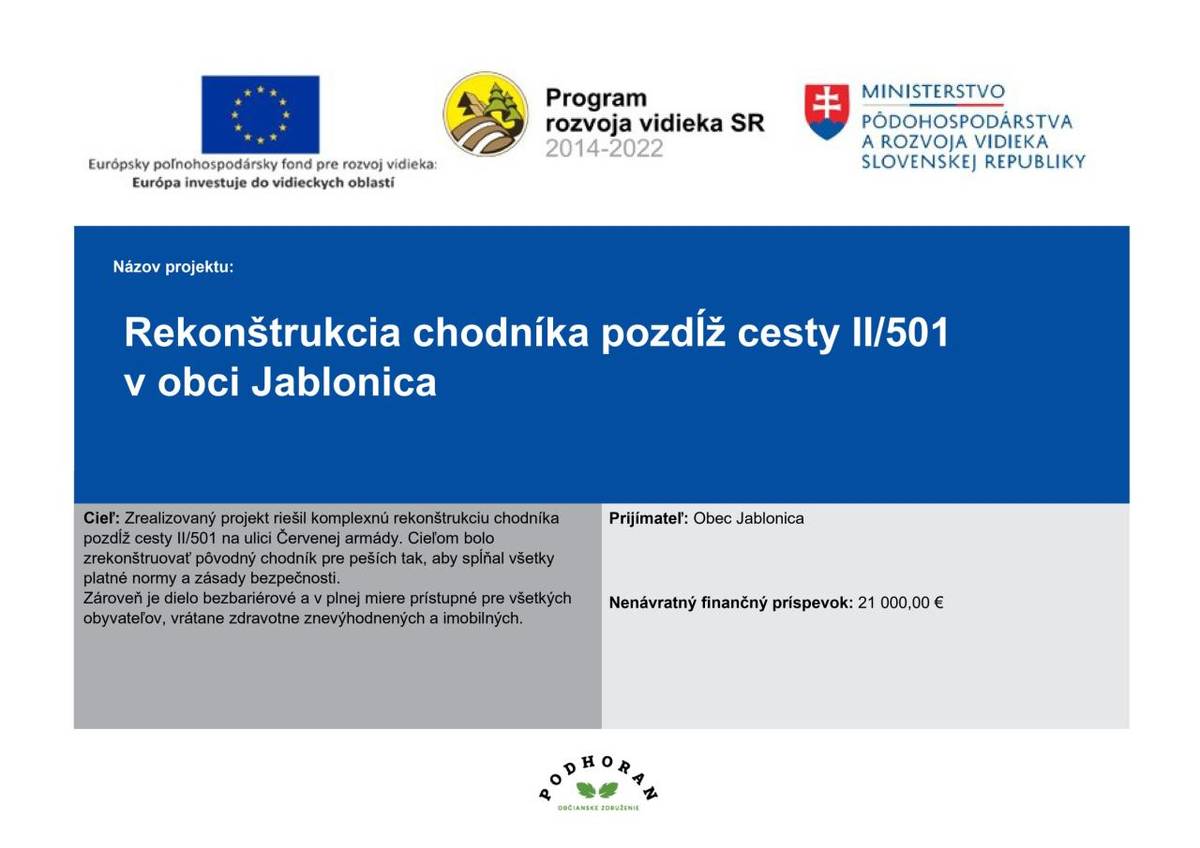 Európsky poľnohospodársky fond pre rozvoj vidieka  Program rozvoja vidieka 2014 - 2020