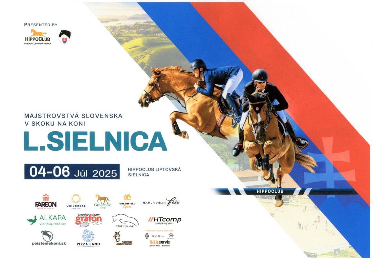 Hippoclub Liptovská Sielnica Vás srdečne pozýva 04-06.07.2025 na majstrovstvá Slovenska v skoku na koni v Liptovskej Sielnici