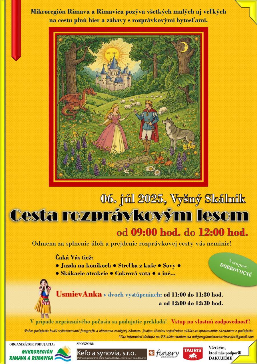 Cesta rozprávkovým lesom dňa 06. 07. 2025 vo Vyšnom Skálniku