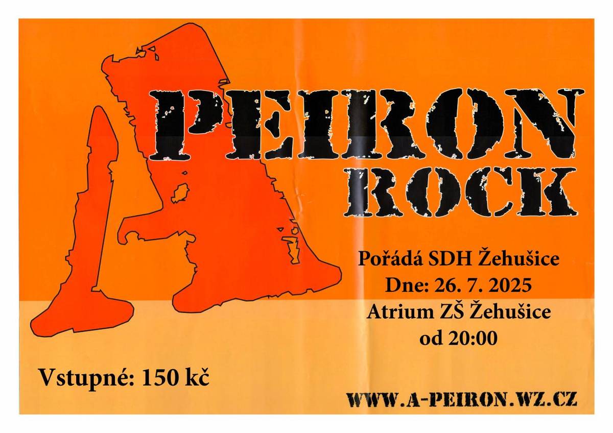 SDH Žehušice pořádá Letní zábavu se skupinou Apeiron dne 26. července 2025. Akce se uskuteční v Atriu ZŠ Žehušice od 20:00. Vstupné činí 150 Kč.