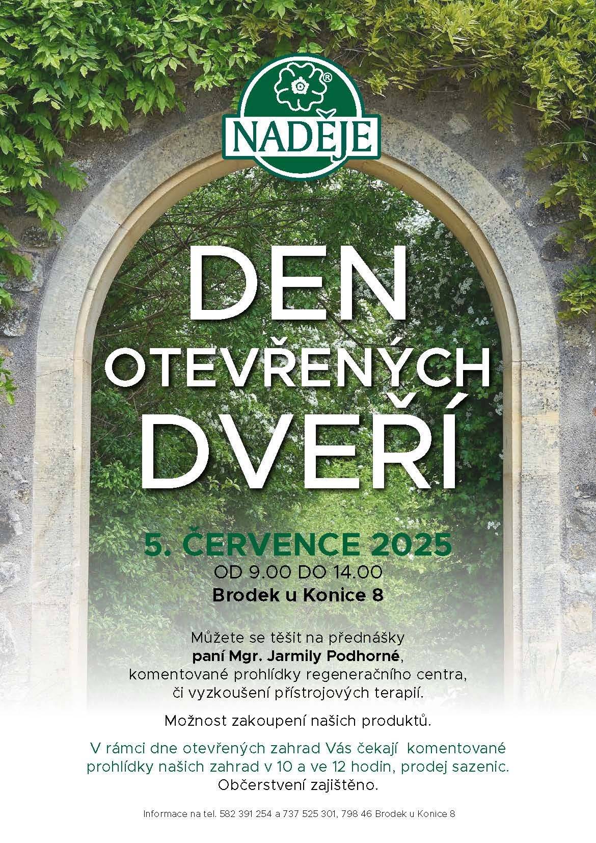 Centrum Naděje zve občany na Den otevřených dveří v sobotu 5. července 2025 od 9.00-14:00 (více viz plakát).