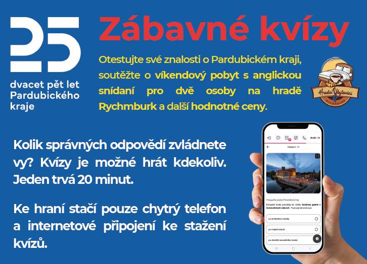 Pardubický kraj připravil k 25. výročí svého vzniku zábavné kvízy o ceny.