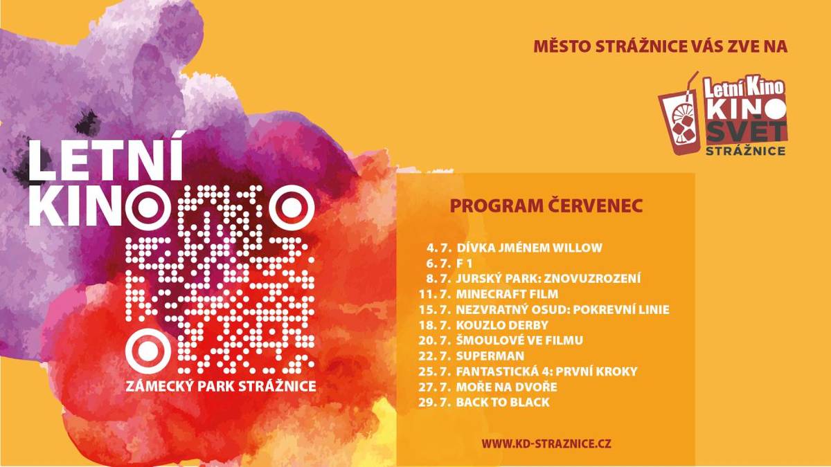 Letní kino Svět ve Strážnici zahajuje sezónu 2025. Zámecký park ožije filmy pod širým nebem a to všem s prémiovým prostorovým zvukem. Těšit se můžete také na skvělé občerstvení od Terasakd.    Více informací na: www.kd-straznice.cz