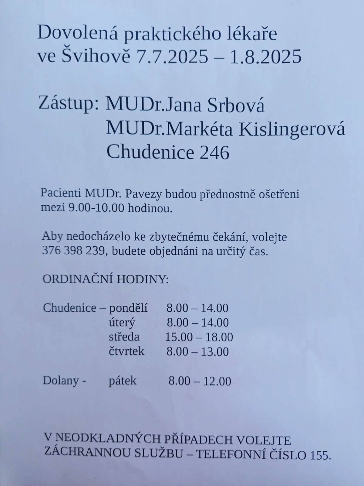 Informace pro pacienty 👇🏻