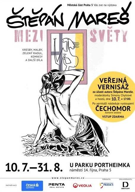Městská část Praha 5 zve na jedinečnou venkovní výstavu karikaturisty Štěpána Mareše, jejíž slavnostní vernisáž proběhne 10. července od 17:00 hod. v parku Portheimka. Výstava představí průřez autorovou tvorbou – od legendárního komiksu Zelený Raoul až po současné ilustrace. Vernisáž doprovodí koncert skupiny Čechomor v komorní sestavě. Vstup na akci je zdarma. Výstavu můžete navštívit od 10. 7. do 31. 8. 2025 na pěší zóně u kostela sv. Václava a v parku Portheimka. Akce probíhá za podpory České spořitelny, Penty Real Estate a společnosti Veolia.