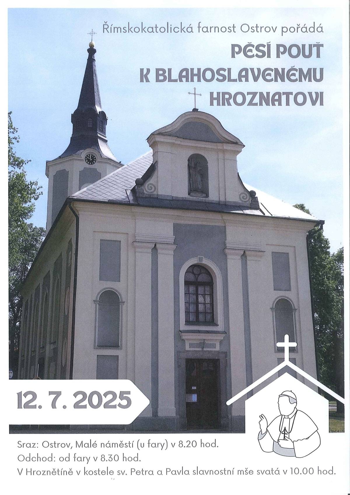 Pozvánka Římskokatolické farnosti Ostrov k Poutní cestě z Ostrova do Hroznětína