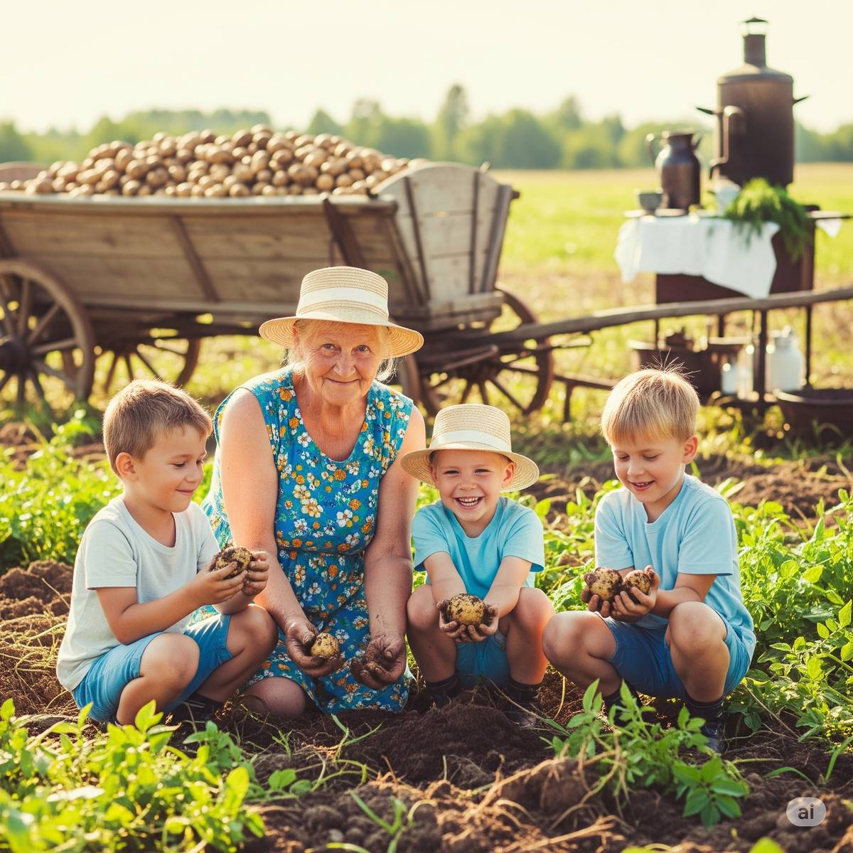 Peřinovi v Hluboké č.p. 34 od soboty zahajují prodej nových brambor.   Cena je 18 Kč/kg.