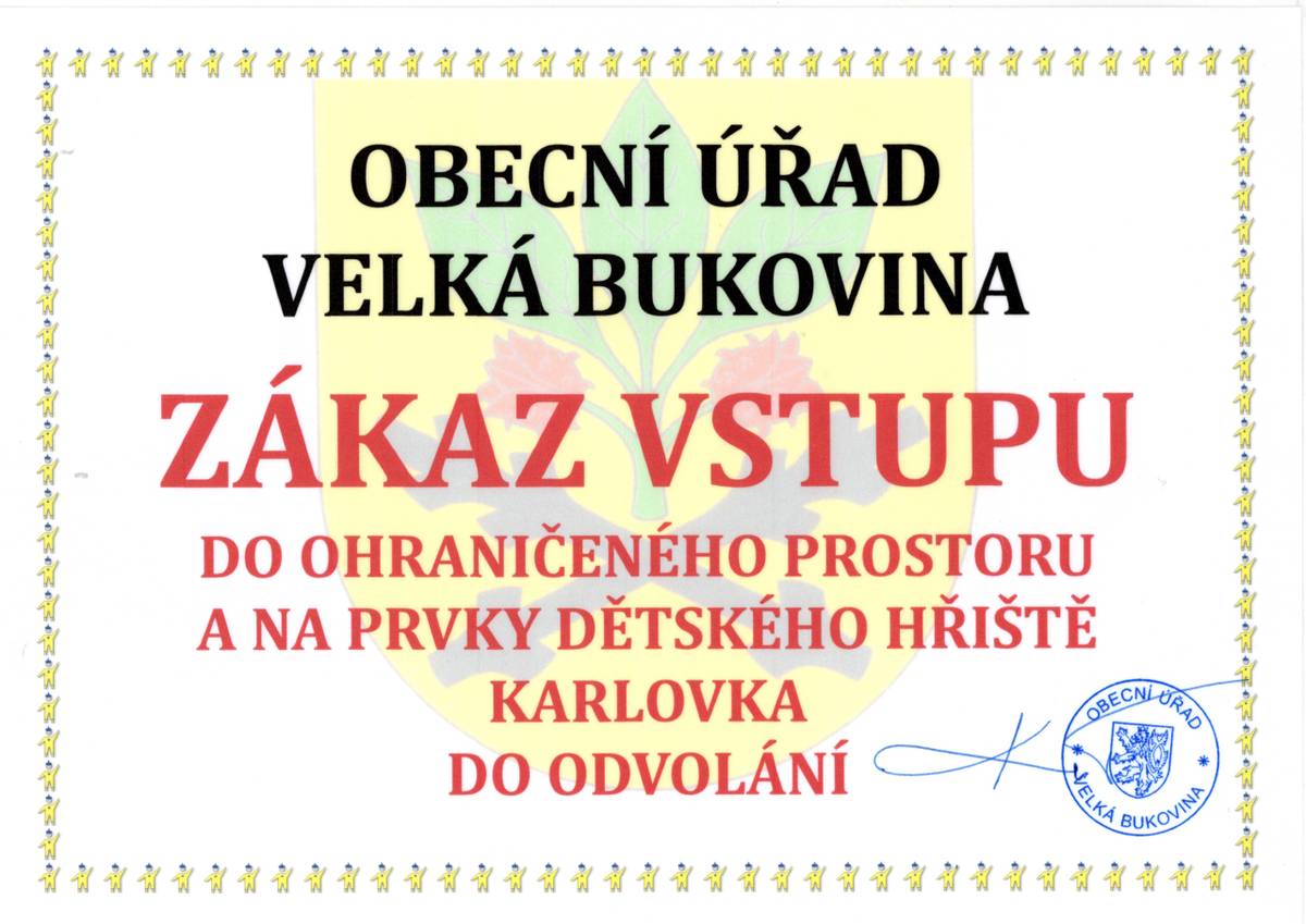 Vážení občané,  dnes 30.6. a zítra 1.7.2025 probíhá montáž prvků dětského hřiště v Karlovce. Z technologických důvodů zakázán vstup na tyto prvky a do vyznačeného prostoru do odvolání.  Děkujeme za pochopení