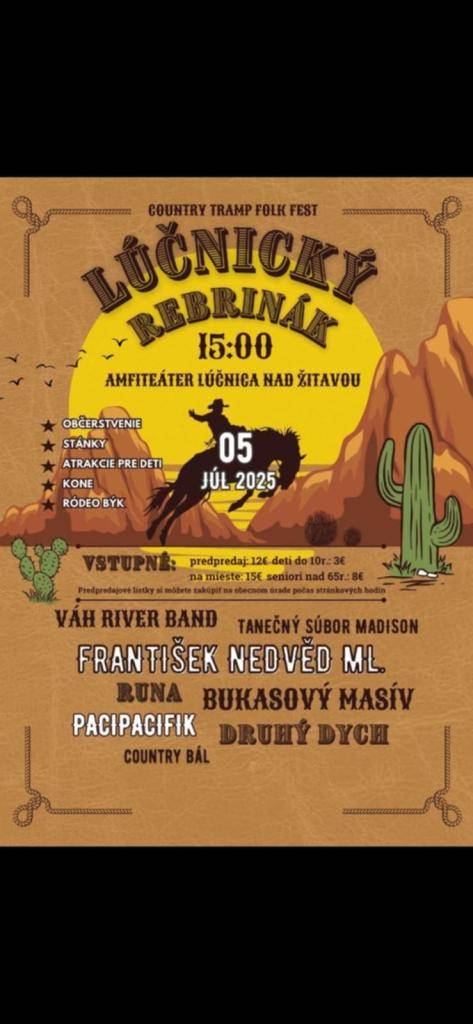 Lúčnický rebrinák 5.7.2025 o 15.00 na amfiteátri v Lúčnici nad Žitavou