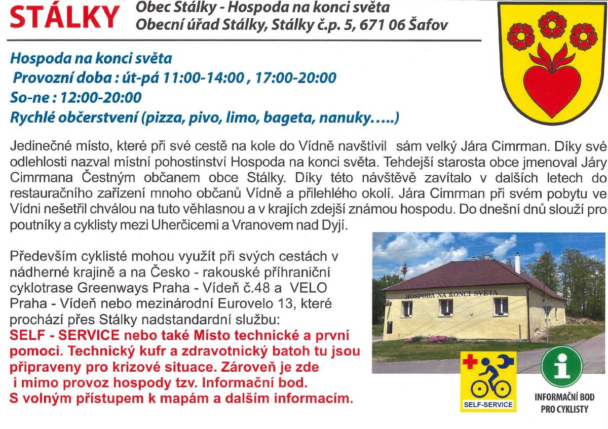 Nová otevírací doba Hospody na konci světa