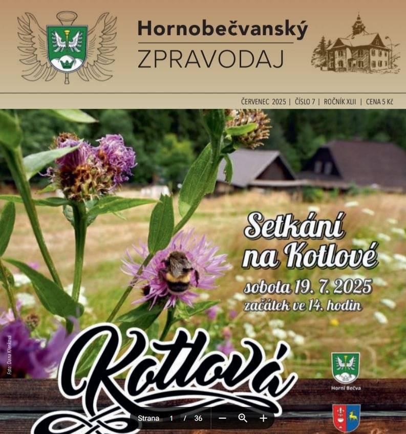 🌞 Přejeme vám krásné prázdniny a pohodové léto! Červencové vydání Hornoběčvanského zpravodaje je již na pultech místních prodejců i na webu. Najdete v něm pozvánky na letní akce i novinky z dění v obci.  📅 V červenci si rozhodně nenechte ujít: 🎬 Valašský letňák ⛰️ Setkání na Kotlové ⚽ Sportovní den Těšíme se na společná setkání!