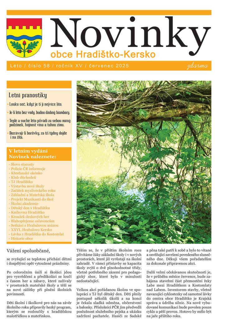 Právě vyšlo  nové číslo letních Novinek.