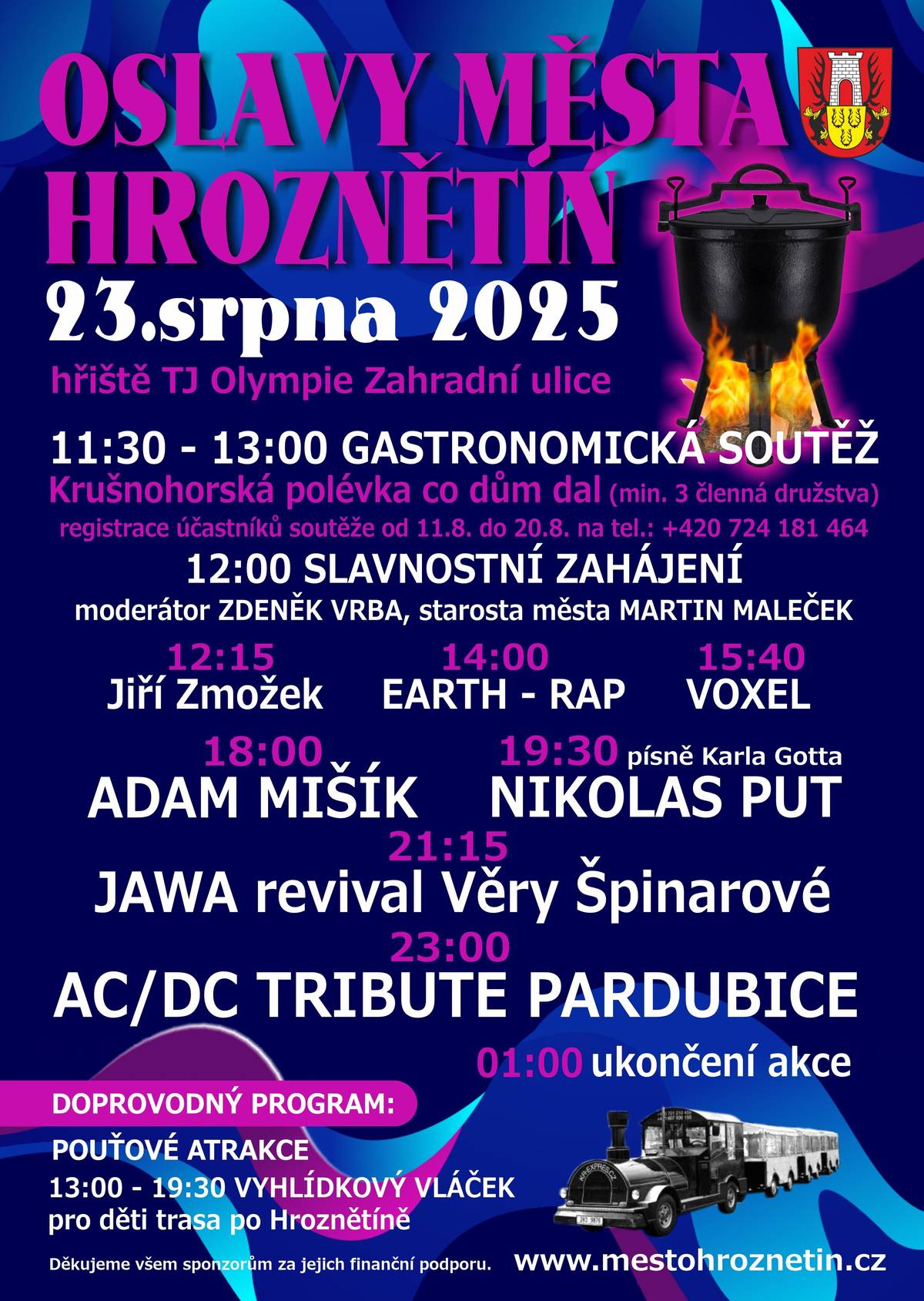 Pozvánka na tradiční kulturní akci města Hroznětín dne 23.8.2025 - Oslavy města Hroznětín - Krušnohorské slavnosti 2025.