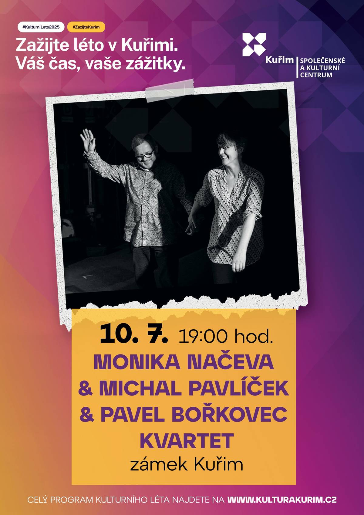 Silná ženská energie Moniky Načeva, mistrovská kytara Michala Pavlíčka a citlivý doprovod Bořkovec quartetu. 🎼 10. 7. v 19:00 / Zámek Kuřim Vstupenky zakoupíte na www.kulturakurim.cz/akce-michal-pavlicek-monika-naceva-pavel-borkovec-quartet