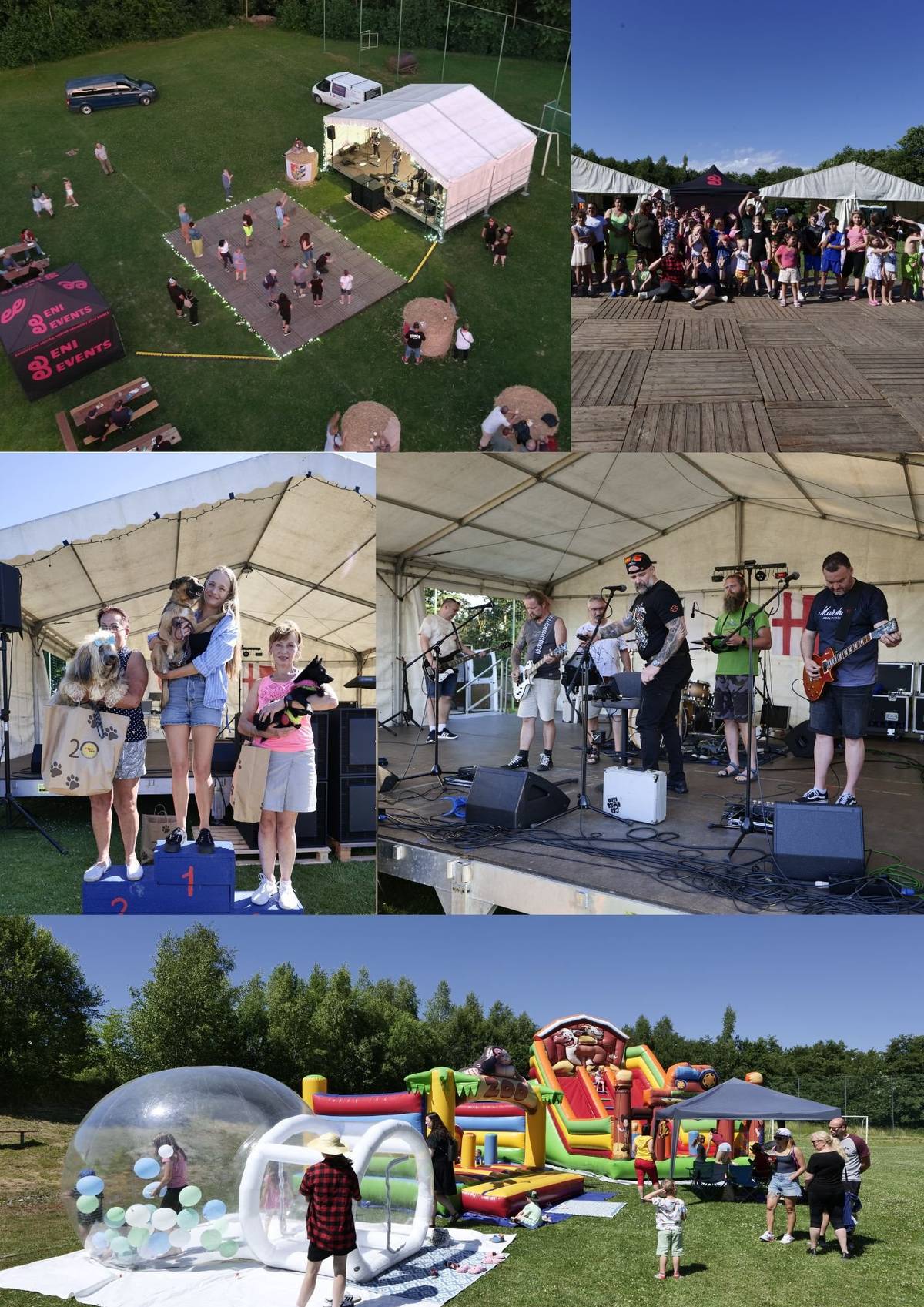 Poslední červnovou sobotu se fotbalové hřiště v Jiříkově měnilo střídavě na farmu, piknikovou louku, zábavní park nebo taneční parket. Postupně vám budeme přinášet fotografie a podrobnosti (mimo jiné chystáme fotoreportáž do podzimních Zpráv z konce světa),  teď ale začneme tím nejdůležitějším, a to poděkováním. Obrovské díky patří úplně všem, kdo tuhle nádhernou akci pomáhali zorganizovat- našim fotbalistům, myslivcům, rodinám Flámových a Krpcových, stánkařům, Městským službám Rýmařov, pracovníkům obecního úřadu a zastupitelům, dobrovolníkům, soutěžícím s pejsky, všem účinkujícím a samozřejmě pořádající agentuře Eni Events. Úplně největší poděkování pak posíláme vám všem, kteří jste dorazili. Bylo vás spoustu, jen soutěžících dětí jsme napočítali přes 100, a jsme ze srdce rádi, že jste si k nám našli cestu a vytvořili báječnou atmosféru!