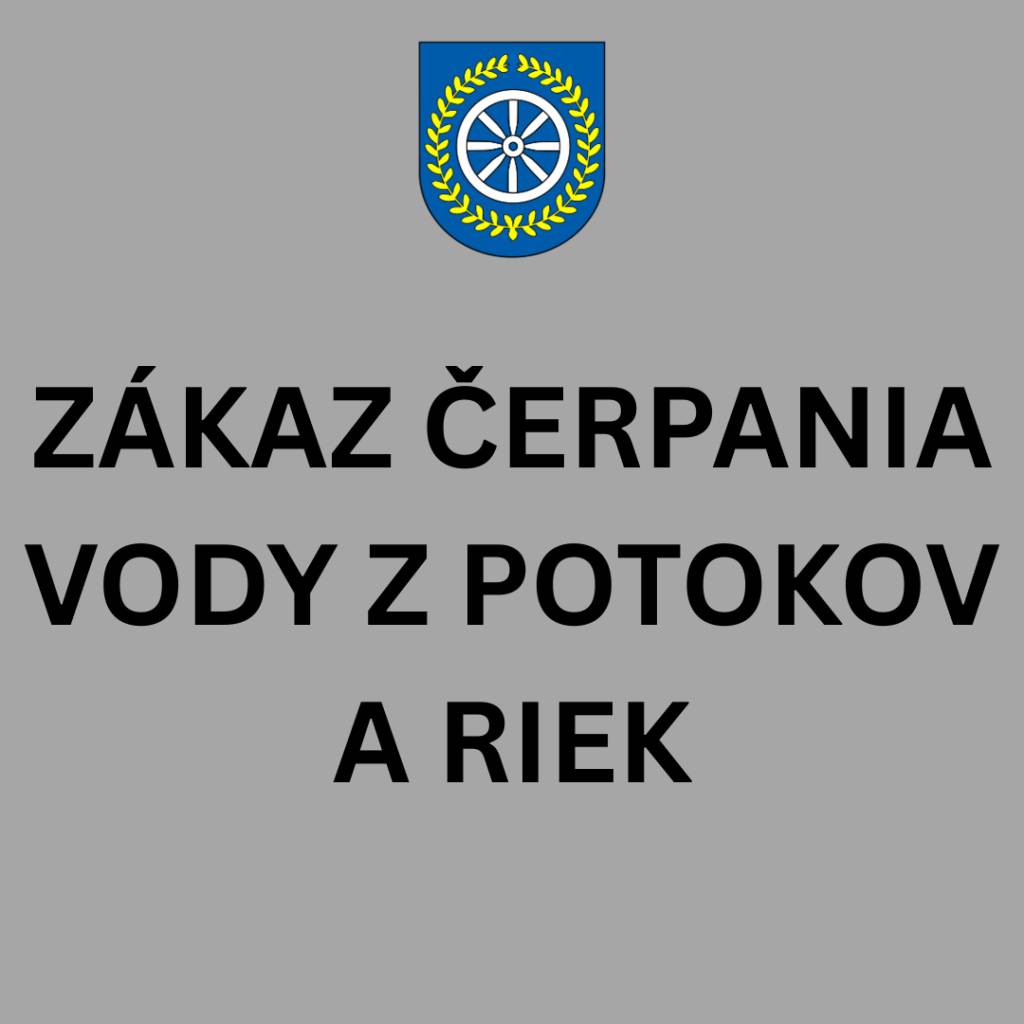 Vzhľadom na súčasné pretrvávajúce hydrometeorologické podmienky na celom Slovensku, nevynímajúc okres Púchov a zároveň hydrometeorologické predpovede na najbližšie obdobie leta, nízku hladinu vôd, sucho a klimatické výkyvy, ktoré znižujú prítoky do potokov a riek platí ZÁKAZ ČERPANIA VODY Z POTOKO