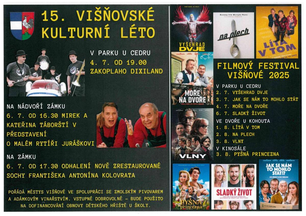 Višňovské kulturní léto 4.7.- 6.7.2025 + filmový festival 2025