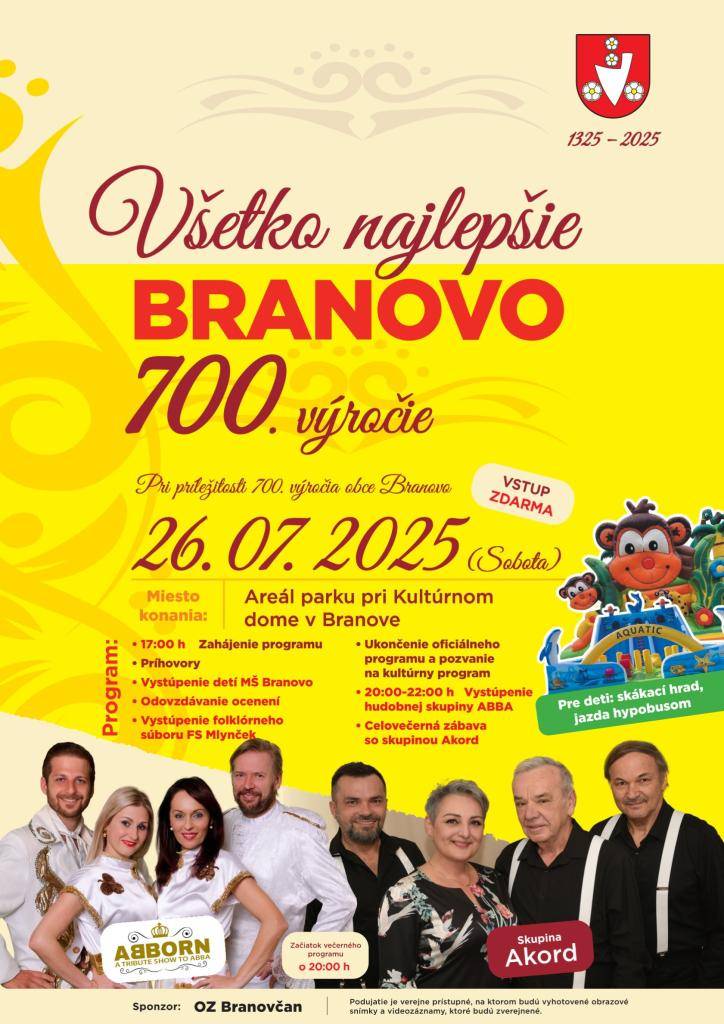 Pri príležitosti 700. výročia obce Branovo