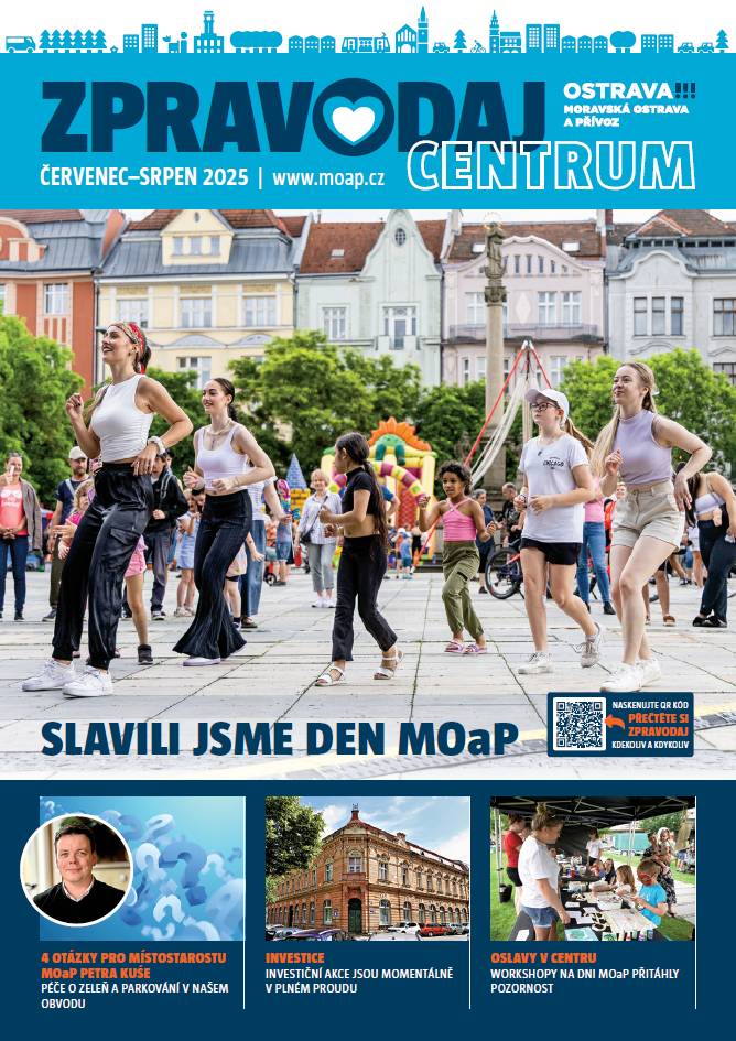 Pokud jej však ještě nemáte a jste zvědaví, co se v něm dočtete, můžete si zpravodaj prolistovat elektronicky na našem webu v sekci zpravodajství https://bit.ly/zpravodaj_2025 nebo na zde Munipolis https://bit.ly/zpravodaj2025.   Prázdninové dvojčíslo vydání mimo jiné přináší:  Investiční akce jsou v plném proudu. Basketbalový klub Academy NH Ostrava se těší na novou halu v našem obvodě. Léto v centru bude plné zajímavých akci! Najděte si tu svou.  Přejeme příjemné čtení!