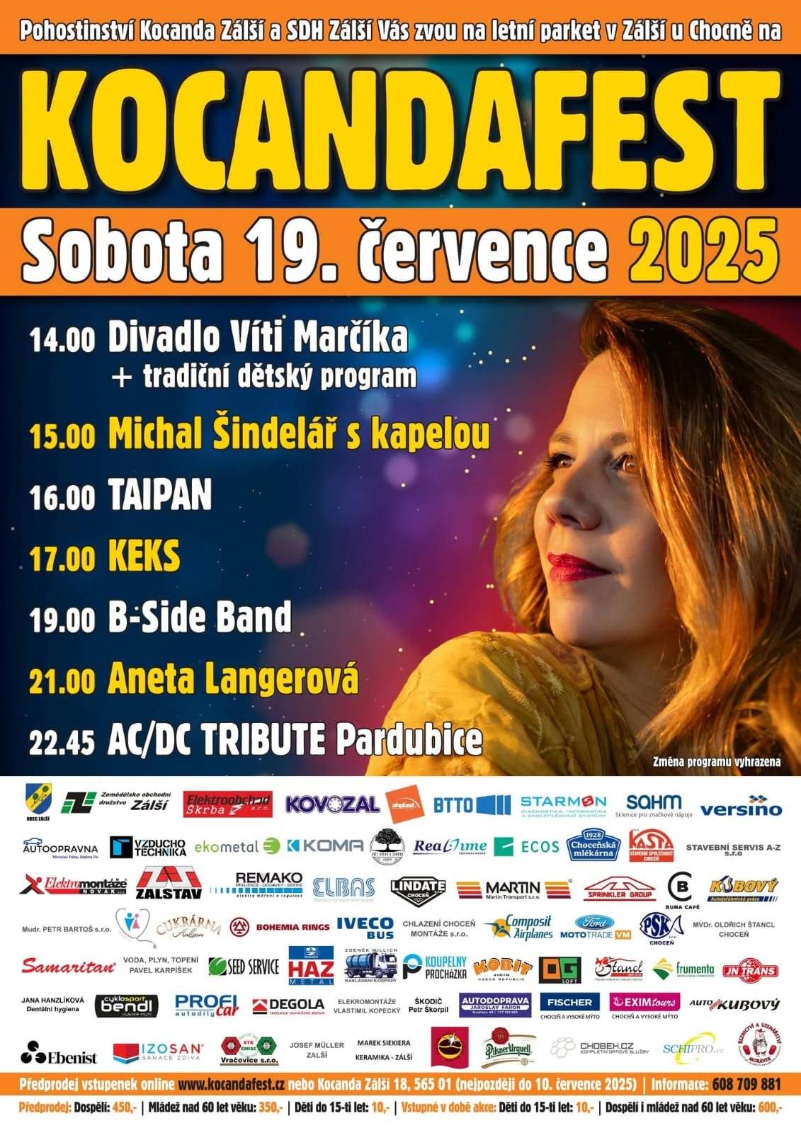 V sobotu 19.7. 2025 máme u sousedů v Zálší tradiční hudební festival.