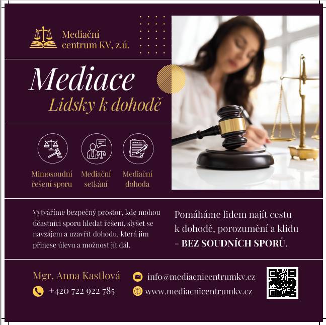 Mediční centrum KV nabízí bezpečný prostor pro účastníky sporů, kde mohou hledat řešení a uzavřít dohodu bez nutnosti soudních sporů.