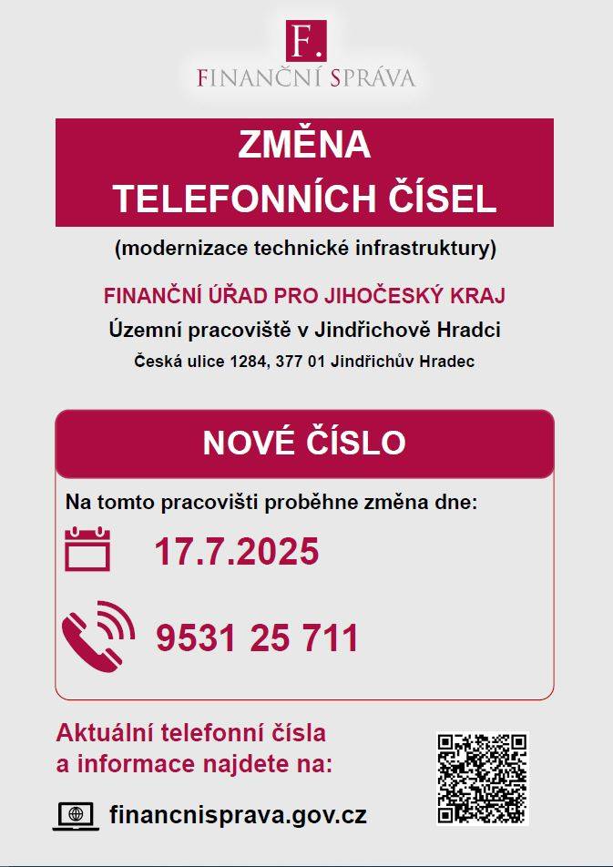 Finanční úřad pro Jihočeský kraj  Územní pracoviště v Jindřichově Hradci