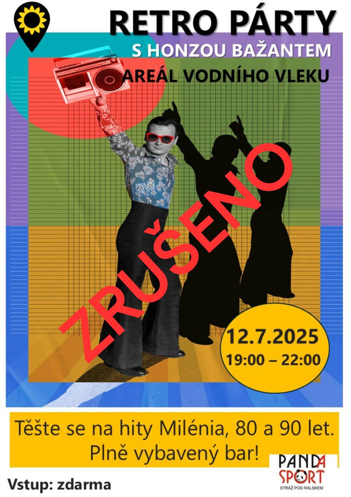 Vážení občané,   Retro Párty plánovaná na 12.07.2025 se nekoná.   O náhradním termínu Vás budeme včas informovat.   Děkujeme za pochopení.