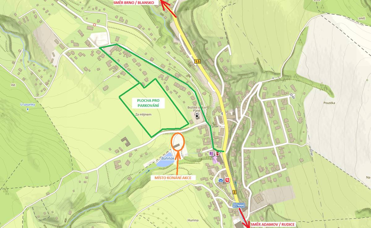 Oznámení – Koncert skupiny Roman Horký a Kamelot na Bahňáku Hasiči Olomučany oznamují, že v pátek 18. 7. 2025 bude areál a občerstvení výletiště Bahňák otevřen od 17:30 hod. pouze pro návštěvníky koncertu kapely Kamelot. Vstupné 450 Kč přes SMSticket, nebo na místě.  Začátek ve 20.00 hodin  🎵 Přijďte si užít večer s folkovou hudbou s trampskymi kořeny.  Parkování 🚗 Pro návštěvníky koncertu bude zajištěno parkování. Cesta k parkovišti bude  označena na vozovce až k místu parkování. 📍 Pro snadnější orientaci přikládáme mapku. Po skončení koncertu Po ukončení koncertu bude vstup do areálu opět volný pro všechny, tak jak jste u občerstvení Na Bahňáku zvyklí.