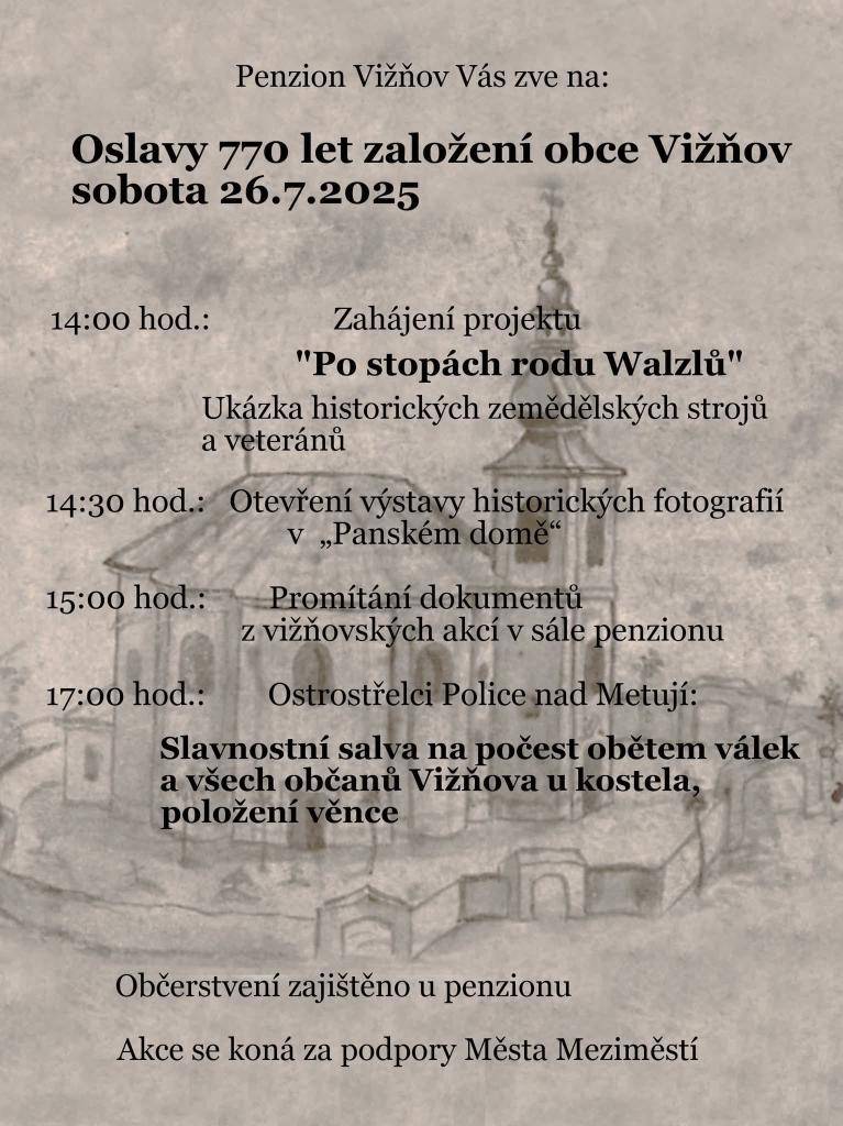 V sobotu 26.července 2025 od 14 hodi