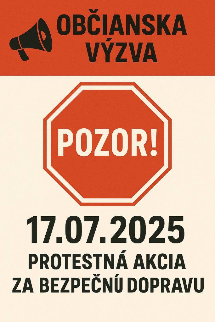 Vo štvrtok 17. júla 2025 v čase od 9:00 do 11:00 hod. aj obec Komoča sa pripojí k protestnej akcii za bezpečnú dopravu na cestnom ťahu prechádzajúci cez obce: Kolárovo – Komoča  – Nové Zámky.