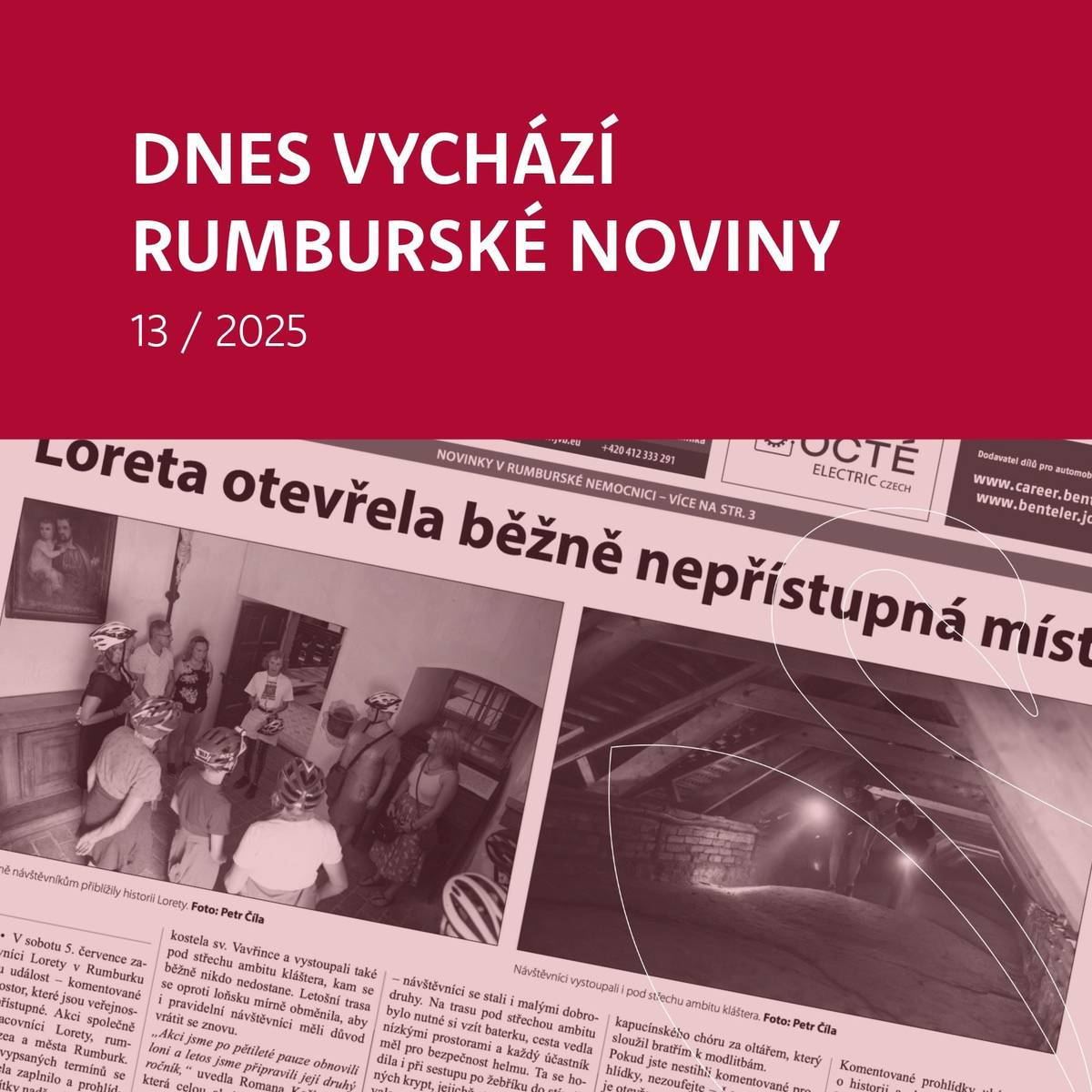 Dnes vychází další vydání Rumburských novin! Neváhejte a pořiďte si nové číslo plné zajímavostí a aktualit z našeho města.