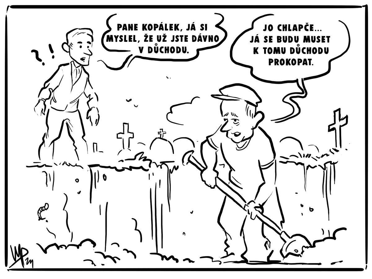 Těžká dřina hrobníkova