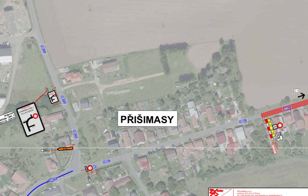 Na základě rozhodnutí Městského úřadu Český Brod, odboru dopravy, bude v termínu:    od 21. 7. 2025 do 4. 8. 2025  úplně uzavřen úsek silnice III/1135 v katastrálním území Přišimasy  z důvodu opravy propustku.